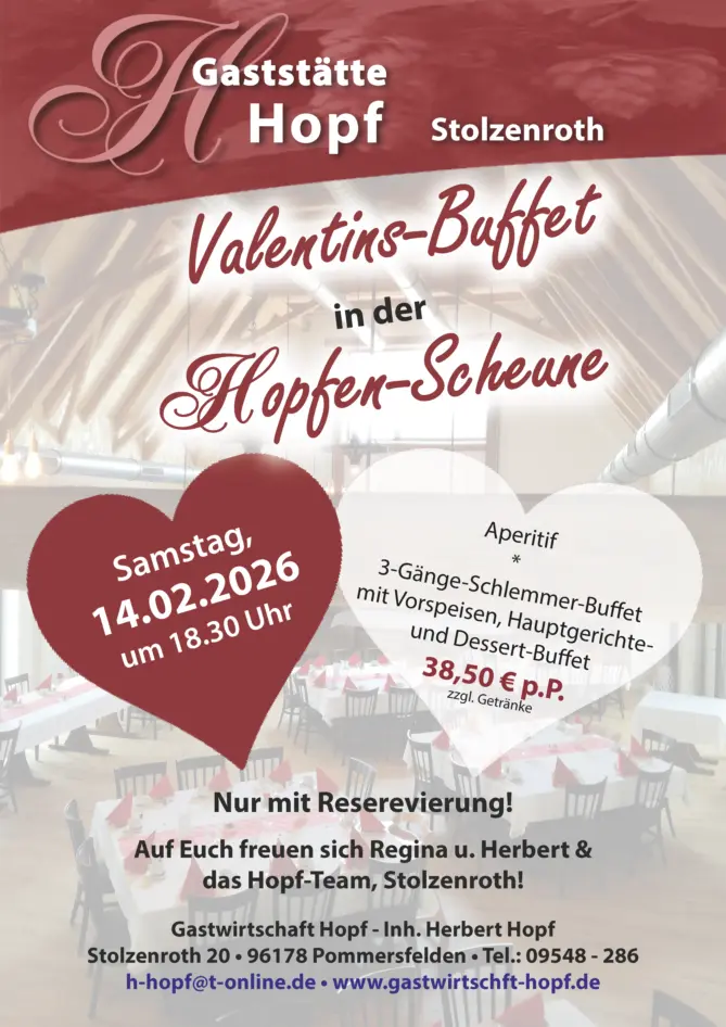 Einladung zum Valentins-Buffet